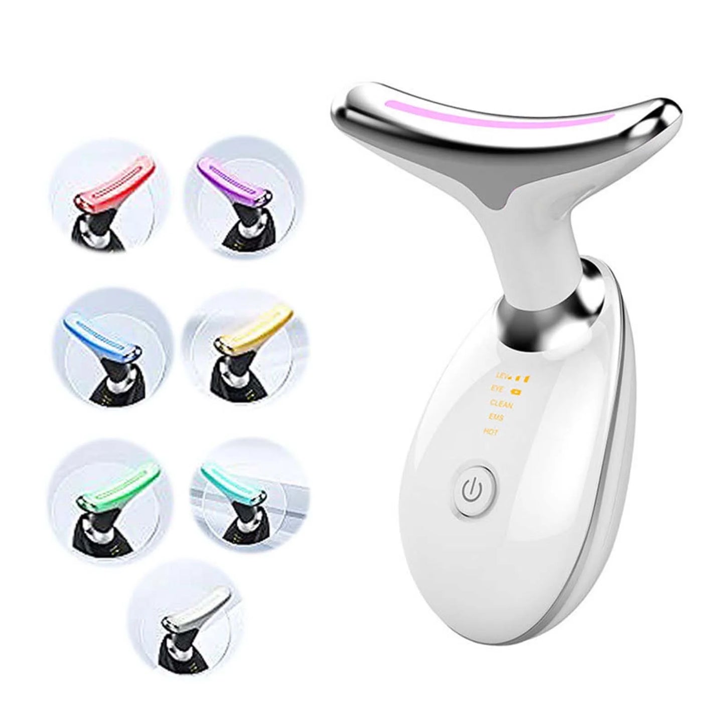 Revolutionary 3-in-1 Neck and Face Beauty Device: Portable Facial Massager for Skin Care, Face Sculpting, Vibration, Thermal, and Microcurrent Therapy