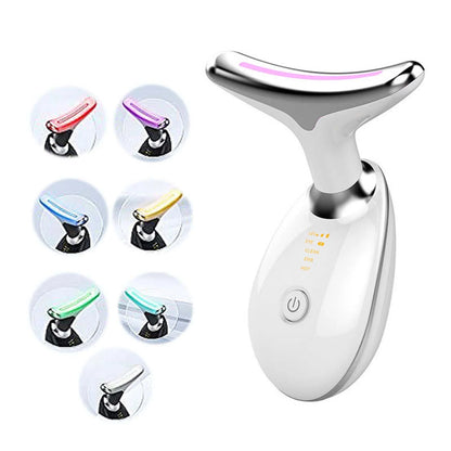 Revolutionary 3-in-1 Neck and Face Beauty Device: Portable Facial Massager for Skin Care, Face Sculpting, Vibration, Thermal, and Microcurrent Therapy